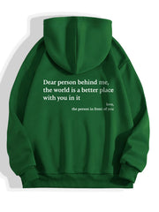 Women's Dear Person Behind Me Positivity hoodie.